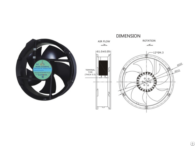 Taiwan Sanju Sj2206ha2 Iron Leaf Fan