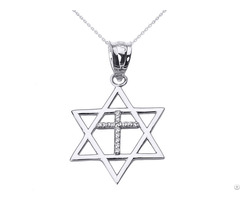 Sterling Silver Star Of David Pendant With 20 Inch Chain