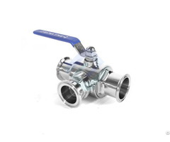 Stainless Steel Three Way T L Sanitary Valves Flanged Camlock Valve