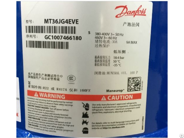 Danfoss Compressor Mt36jg4eve