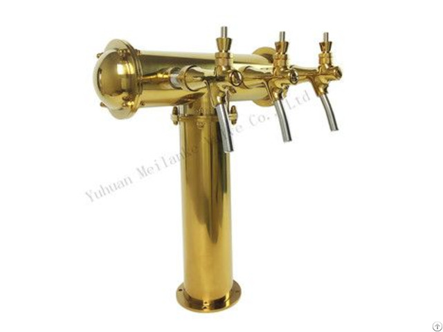 Brass Double Taps Brewery Beer Column For Cooler