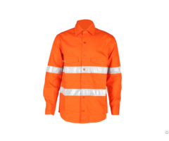 Optional 100 Percent Cotton Safety Factory Worker Shirt With Reflective Strips