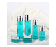 Fashionable 120ml 80ml Green Round Cosmetic Bottle And Lotion Jar Set