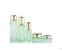 Popular Square Lotion Bottles Skin Care Containers Sets Glass Cosmetic Bottle Set