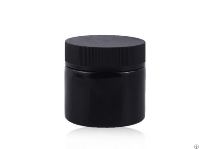 Top Quality 70g Cosmetic Bottles Round Black Glass Jars Containers With Screw Cap