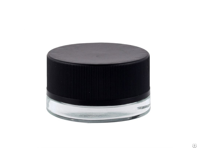 Chinese Fashionable Design Empty Transparent 5g Glass Cream Jar With Matte Black Lid