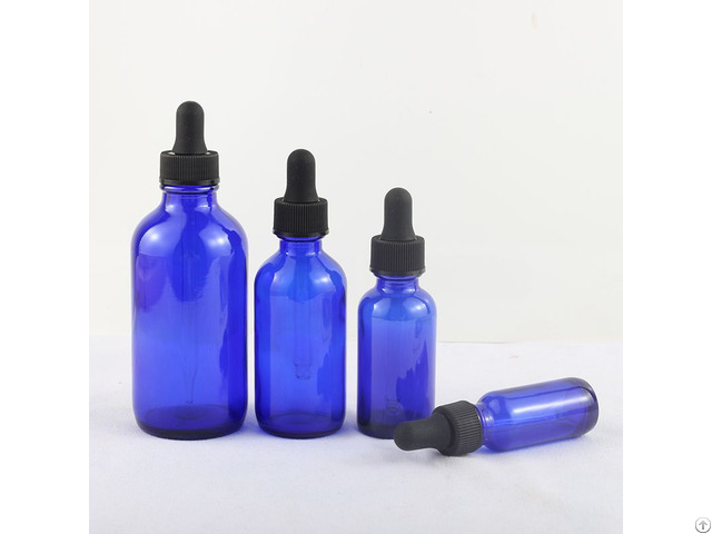 Excellent Quality Blue 15ml 30ml Boston Round Glass Dropper Bottle