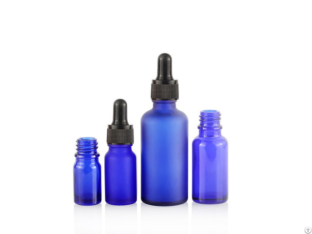 Popular Beautiful 50ml 100ml Cobalt Blue Essential Oil Glass Bottle With Dropper