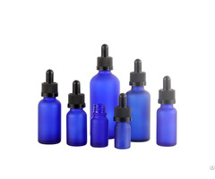 Excellent Quality 10ml 20ml 30ml 50ml Blue Frosted Glass Dropper Bottle