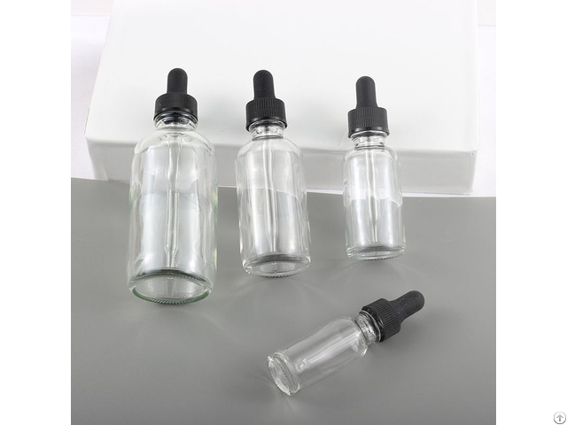 Newest Transparent Round Bottles 30ml Boston Glass Dropper Bottle