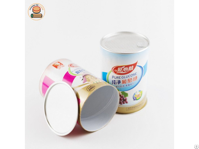 Food Grade Paper Tube For Milk Powder Packaging With Easy Tear Membrane Lid