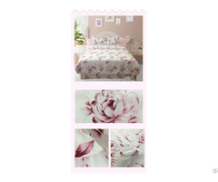 Classic Sizes White Flower Linen Duvet Cover Set