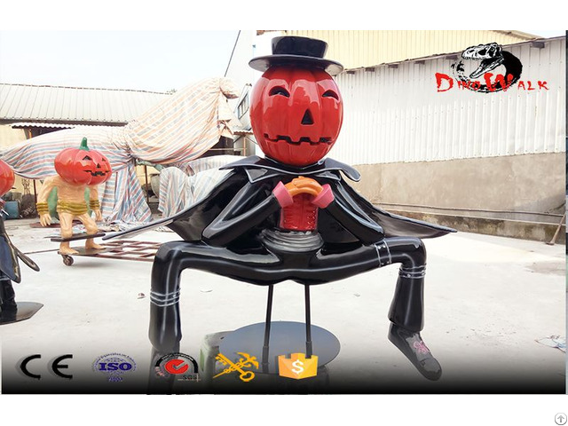 Halloween Decoration Fiberglass Pumpkin Magician