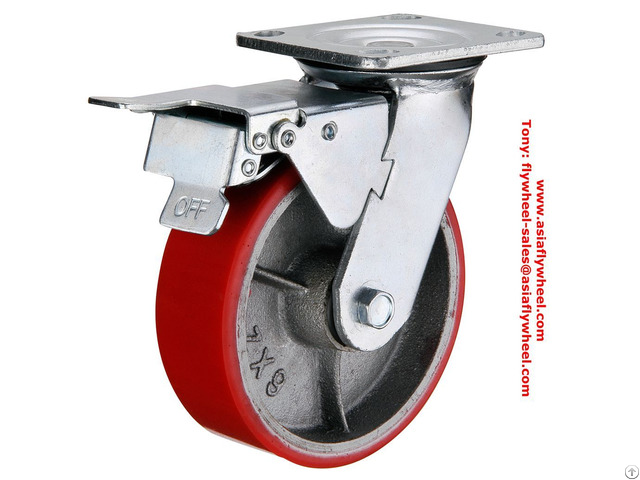 Heavy Duty Cast Iron Polyurethane Caster Wheel