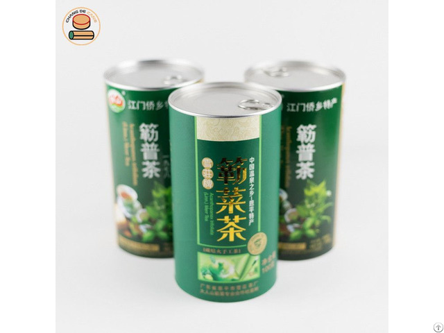 Custom Cylinder Container For Tea Packaging Round Box Paper Tube Caddy Can With Easy Open Lid