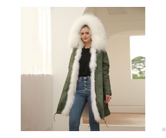New Design Winter Fox Fur Parka Soild Popular Clothes