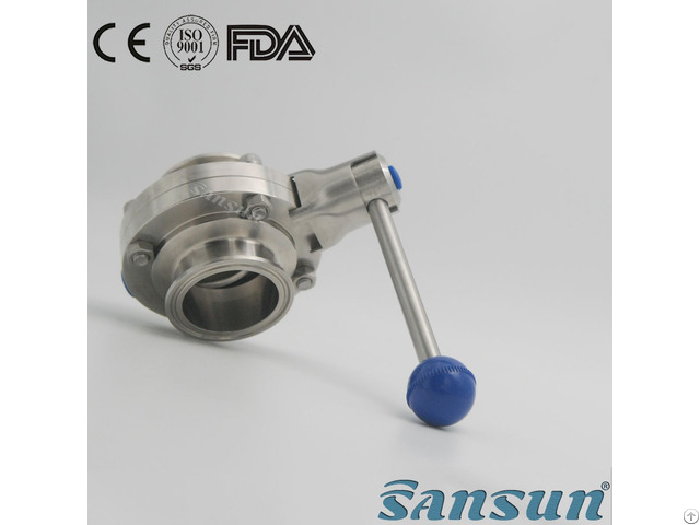 Stainless Steel Sanitary Clamp Hygienic Manual Butterfly Valve