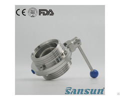 Stainless Steel Sanitary Hygienic Threaded Manual Food Grade 304 316l Butterfly Valve