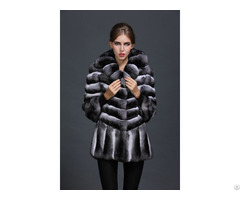 Topest Luxury Chinchilla Fur Ladies Winter Elegant Coat