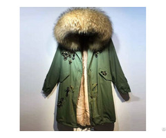 Long Parka Winter Overcoat For Women Natural Fur Lined Coat