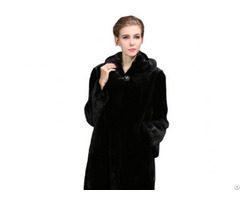 Winter Coat Ladies All Black Real Mink Fur Wear