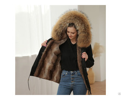 Meifng Latest Short Fur Parka Mrs Winter Coat With Big Collar