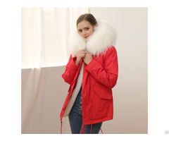 Red Out Shell Short Parka Faux Fur Liner White Winter Geniality