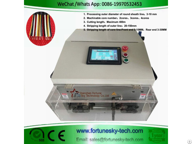 Automatic H05vv F Multi Conductor Cable Stripping Machine