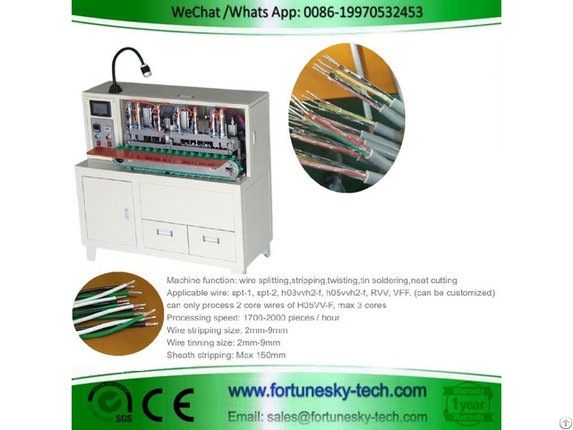 Semi Automatic H05vv F Multi Conductor Cable Stripping Dip Soldering Machine