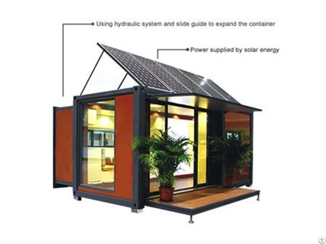 20ft 40ft Expandable Flat Pack Prefab Module Container House With Solar Energy