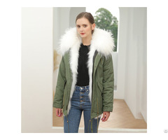Real Fox Fur Parka Army Green Knitted Out Shell Plus Size Coat
