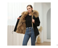 Hot Salethick Warm Fashion Coat Fox Fur Parka Winter Lady