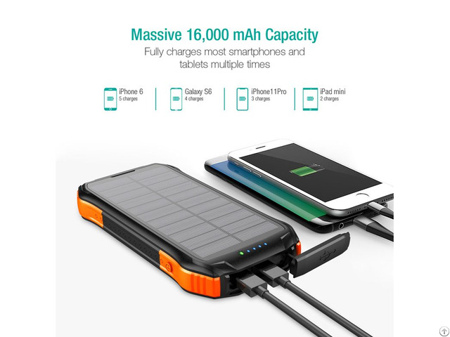 Solar Panel Charger 10000mah16000mah Monocrystal 1 8w Camping Torch