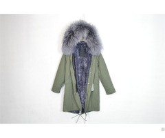 Latest Long Parka With Real Mink Fur Lining Women Overcoat