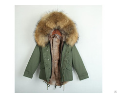 Classic Parka With Natural Faux Fur Lining Boys And Girls Winter Clothes