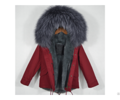 Fashion Parka For Kids Grey Faux Fur Lined Coat Girls Winter Warm Short Overcoat
