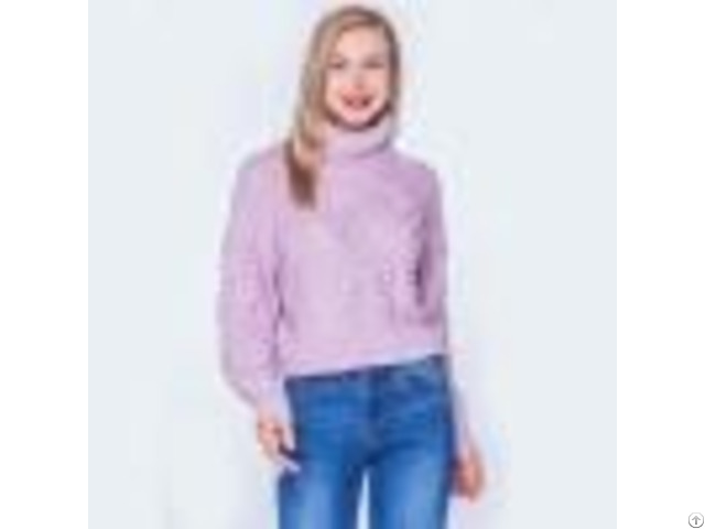 Fur Ball Turtleneck Sweater Wholesale