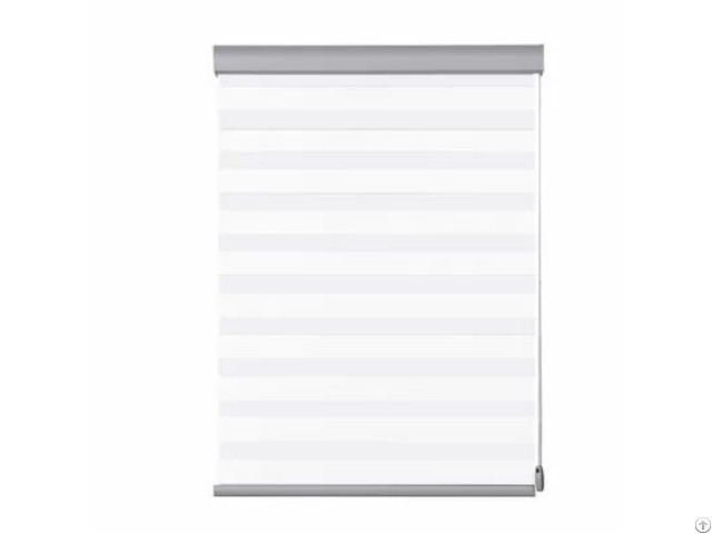Pure 50mm White Zebra Curtain Blinds Dust Proof Cover