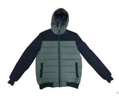 Mens Washed Cotton Padded Jacket Green Winter Coats Outerwear
