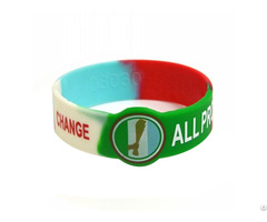 Debossed Filled Segmented Silicone Bracelets With Custom Print