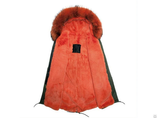 Orange Faux Fur Lined Parka Winter Fashion Women Overcoat Mrs Coat