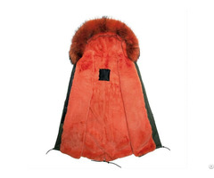 Orange Faux Fur Lined Parka Winter Fashion Women Overcoat Mrs Coat