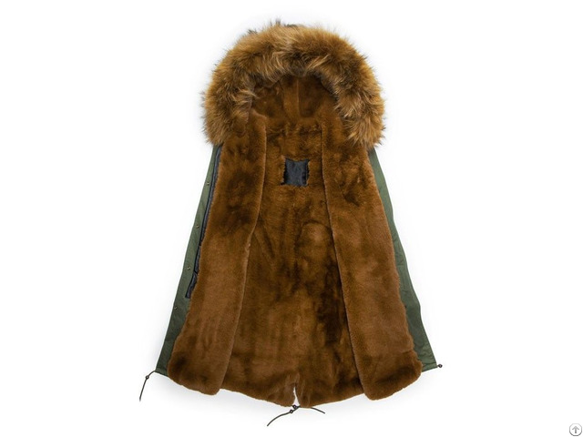 Dark Green Faux Fur Long Parka Winter Men And Women Warm Clothes