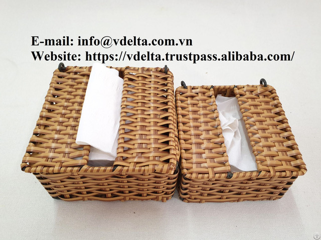 Rattan Tissue Napkin Box Vietnam High Quality