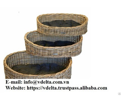 Natural Woven Wicker Rattan Pet Sleeping House Baskets From Vietnam