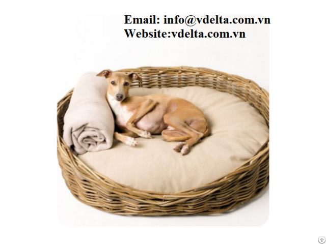 Natural Woven Wicker Rattan Pet Dog Cat Sleeping House Baskets Made In Vietnam