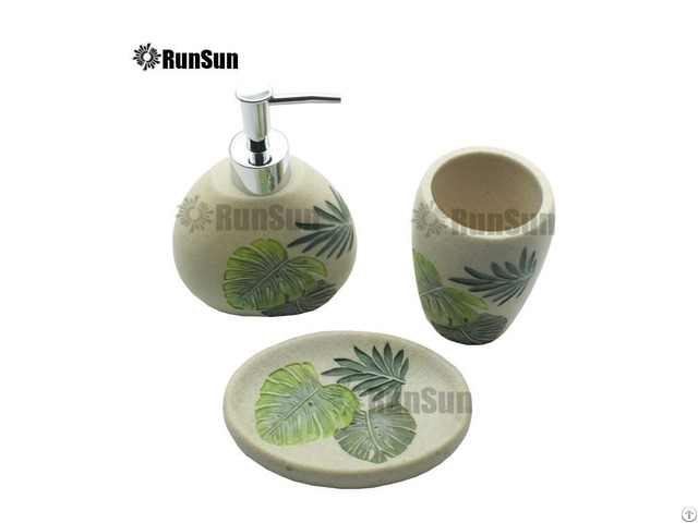 Summer Style Polyresin Bathroom Accessories Set