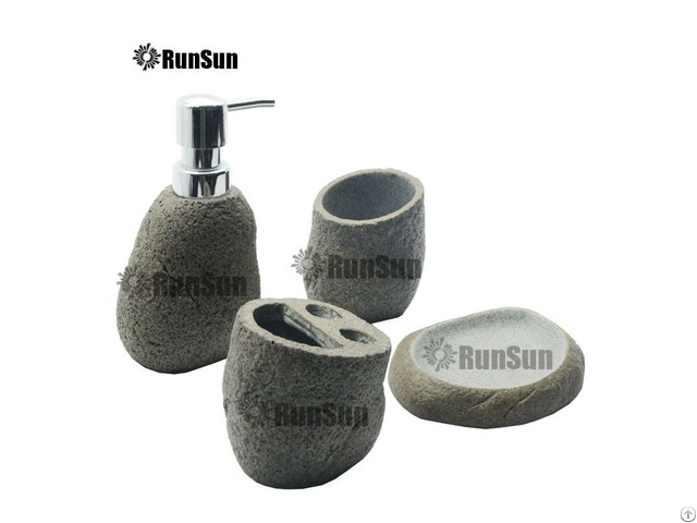 Stone Style Bathroom Accessory Sets Polyresin