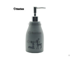 Polyresin Cool Grey With Deer Stripe Lotion Bottle