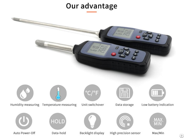 Multi Functions Rs485 Thermometer Hygrometer Handheld Temperature And Relative Humidity Meter